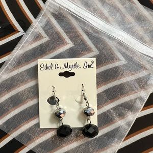 Ethel & Myrtle Black Beaded Earrings